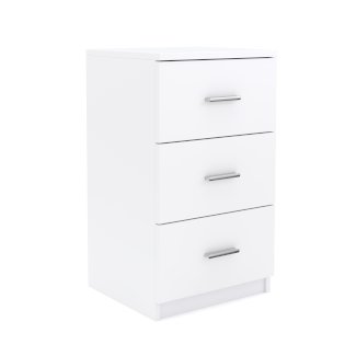 Nachttisch FORTE mit 3 Schubladen weiss