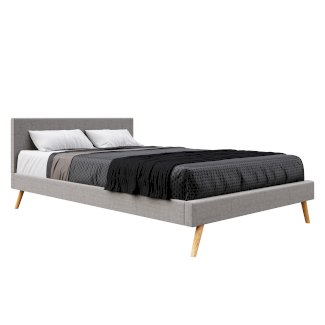 Polsterbett ELVAR 140 x 200 cm grau