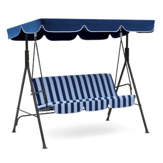 Gartenmöbel Hollywoodschaukel blau/weiss gestreift