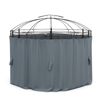 Seitenwände Gartenpavillon LED ROYAL rund grau