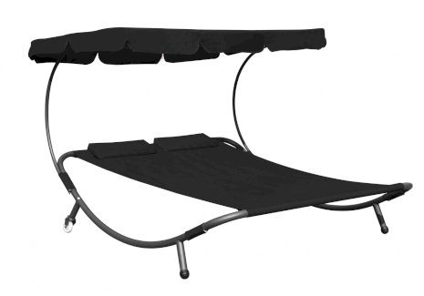 Sonnenliege 2 Personen schwarz
