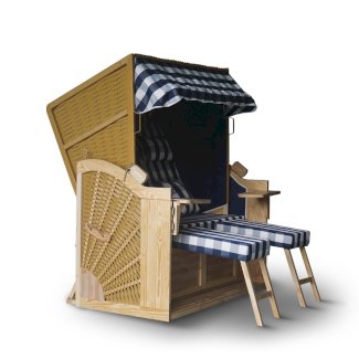 Strandkorb XXL blau/weiss