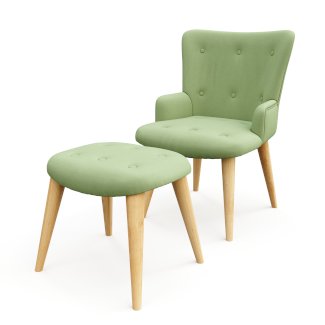 Sessel mit Hocker NEVIO mintgrün