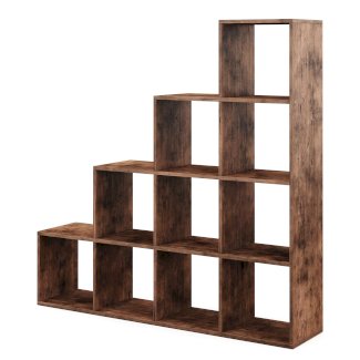 Treppenregal Raumteiler Vintage BONITA 10 Fächer 130 x 130 cm