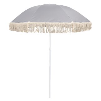 Sonnenschirm Strandschirm mit Fransen 160 cm grau - Gratisinserat.ch