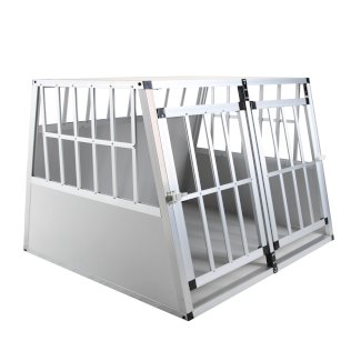 Doppelhundebox Alu geneigte Rückseite M grau - Gratisinserat.ch