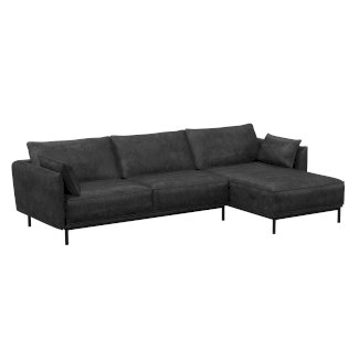 Ecksofa Leder ELVIS rechts anthrazit