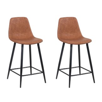 Barhocker DAVY 2er Set braun