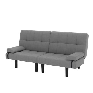 Schlafsofa Leinen LINUS multifunktional grau