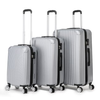 Reisekoffer Hartschalenkoffer LINN 3er Set silber