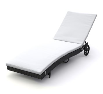 Liegestuhl Rattan LAVI schwarz