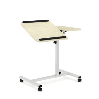 Laptoptisch auf Rollen PALO weiss/hellbraun