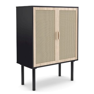 Kommode ALDO 80 x 110 cm natur/schwarz