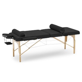 Massageliege 3-Zonen mit Lagerungsrollen schwarz