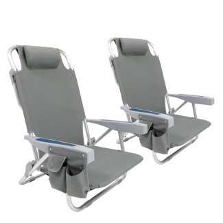 Strandstuhl klappbar 2er Set grau
