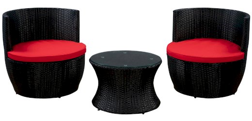 Ersatzkissen Rattangarnitur MANHATTAN rot 2er Set