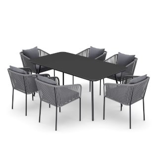 Gartenmöbel Set MARCELLO 7-teilig anthrazit - Gratisinserat.ch