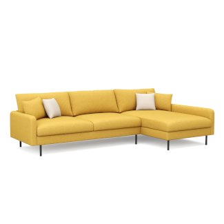 Ecksofa LEAH rechts gelb