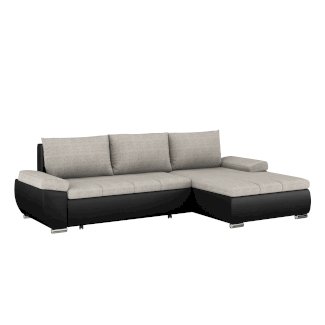 Ecksofa mit Schlaffunktion KIRA rechts schwarz/grau