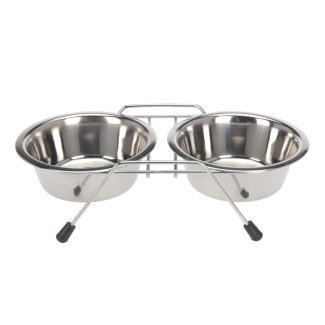 Fressnapf Edelstahl 2er Set mit Ständer Ø 10 cm - Gratisinserat.ch