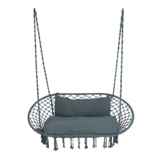 Doppel Hängesessel mit Kissen anthrazit