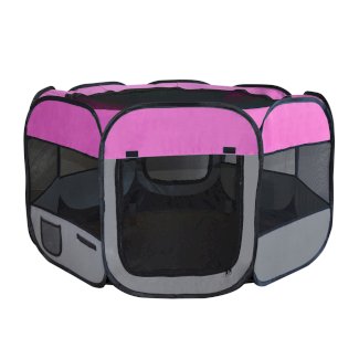 Welpenauslauf faltbar pink