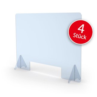 Schutzscheibe 4er Set mit Durchreiche (60 x 90 cm)