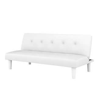 Schlafsofa Leder PUMA weiss