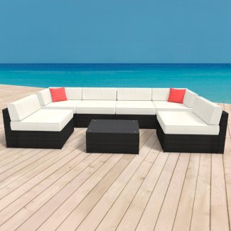 Rattanlounge SYDNEY schwarz/weiss - Gratisinserat.ch